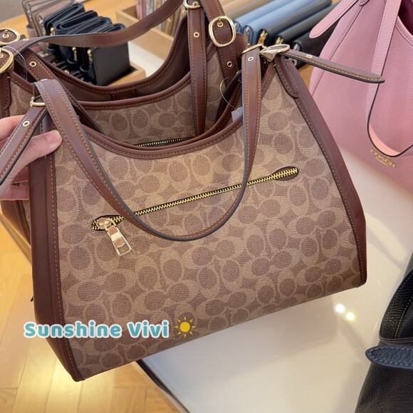 NWT Coach Erin Shoulder Bag Leather CAQ87 In Signature Canvas - Picture 6 of 10